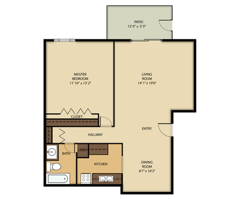 White Oak Farms: 1 bedroom, 1 bathroom apartment